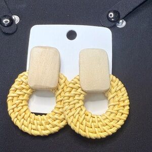Yellow Woven Earrings